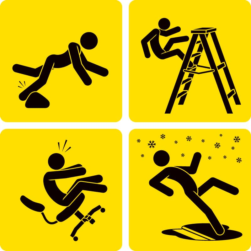 Common trip and fall hazards California — wet floors, uneven pavement, poor lighting premises liability