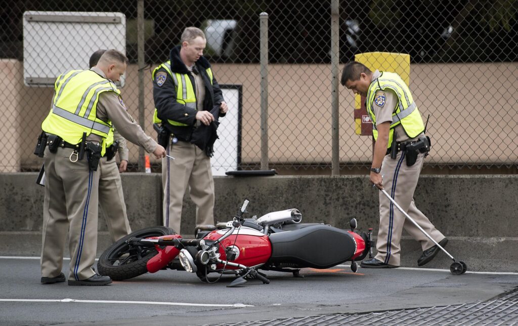 Motorcyclist on San Francisco Bay Bridge — bridge motorcycle accident hazards crosswinds expansion joints