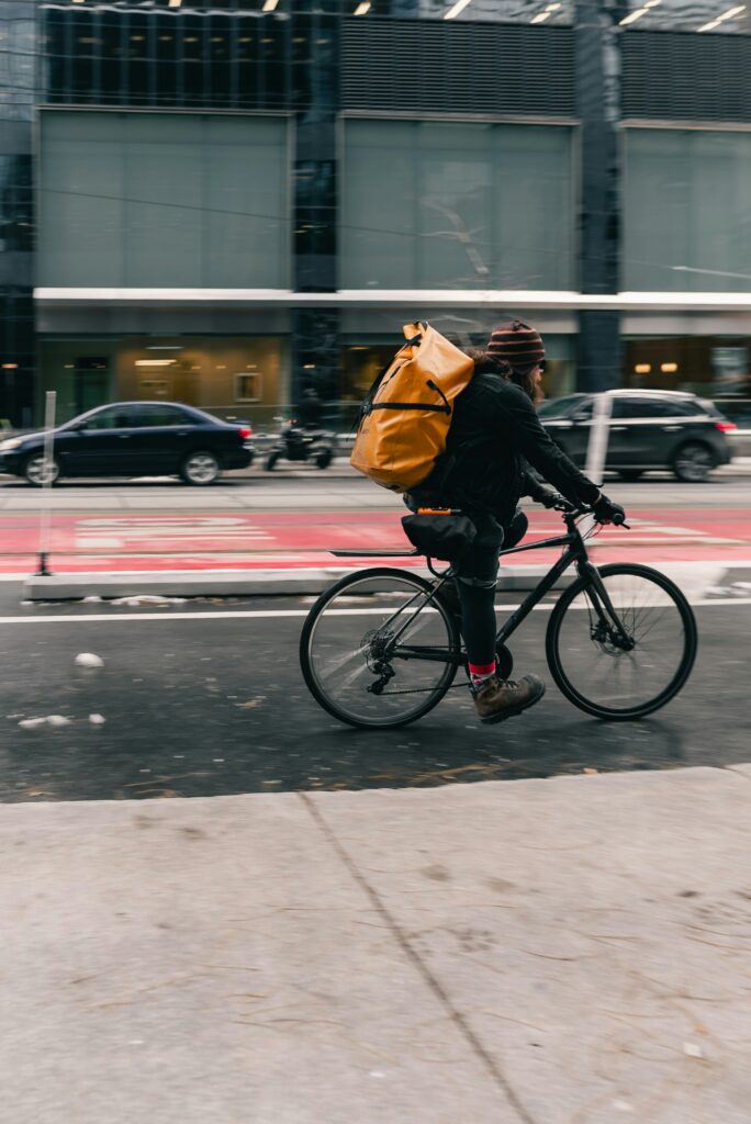Cyclist navigating dangerous San Francisco streets — bicycle accident attorney John J. Roach fights for injured cyclists throughout the Bay Area