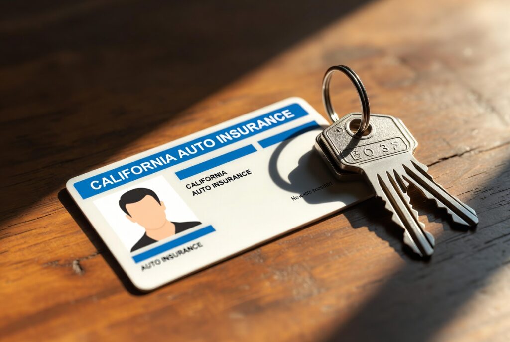 California auto insurance card showing underinsured motorist coverage — why Bay Area drivers should carry UIM coverage above state minimums