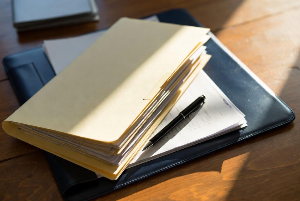 Open legal file folder with personal injury case documents — debunking common Daly City personal injury lawsuit myths