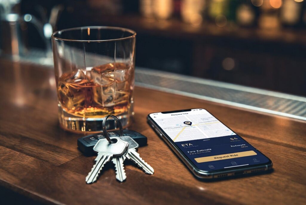 Choosing a rideshare instead of driving after drinking on the Fourth of July