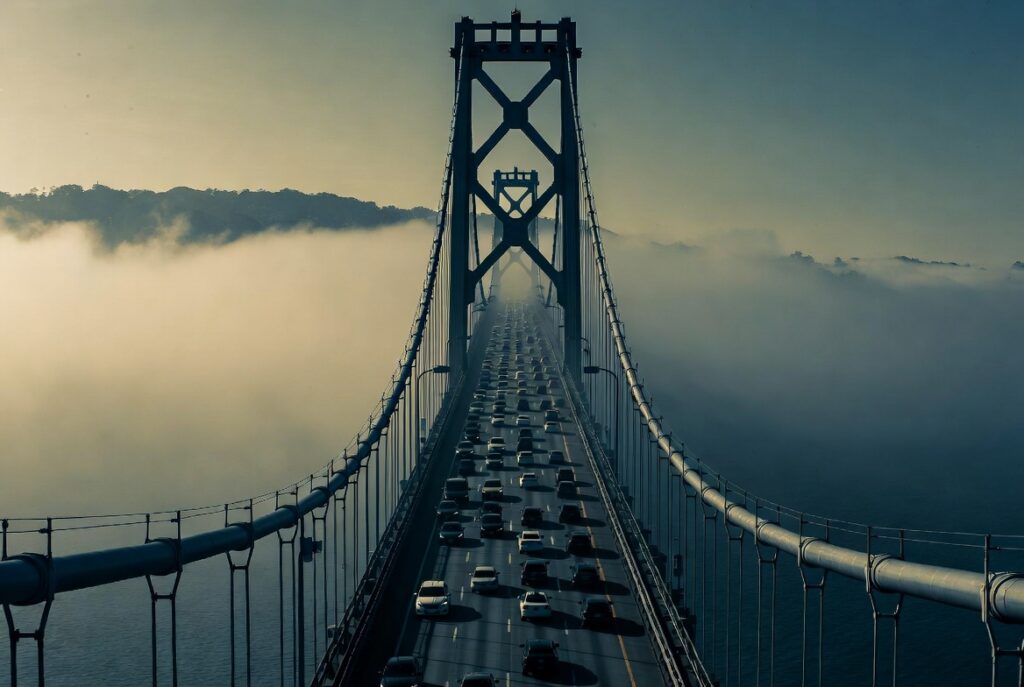 Bay Bridge traffic and fog on I-80 where serious accidents occur