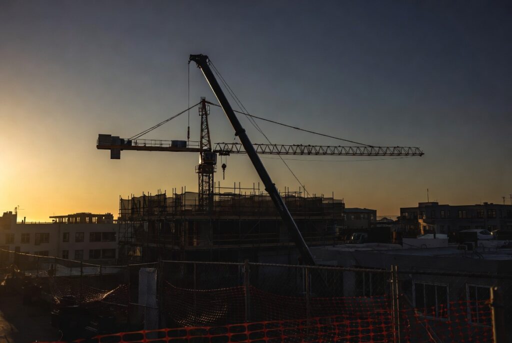 San Francisco construction site at dusk — fatal construction accidents leave families with legal claims