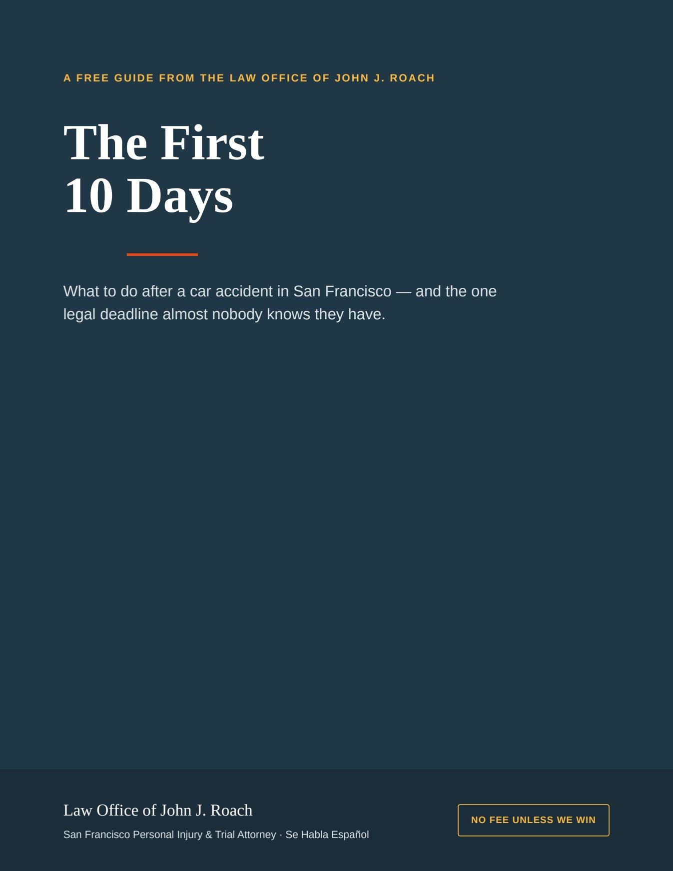 The First 10 Days After a Car Accident in San Francisco &mdash; free guide cover