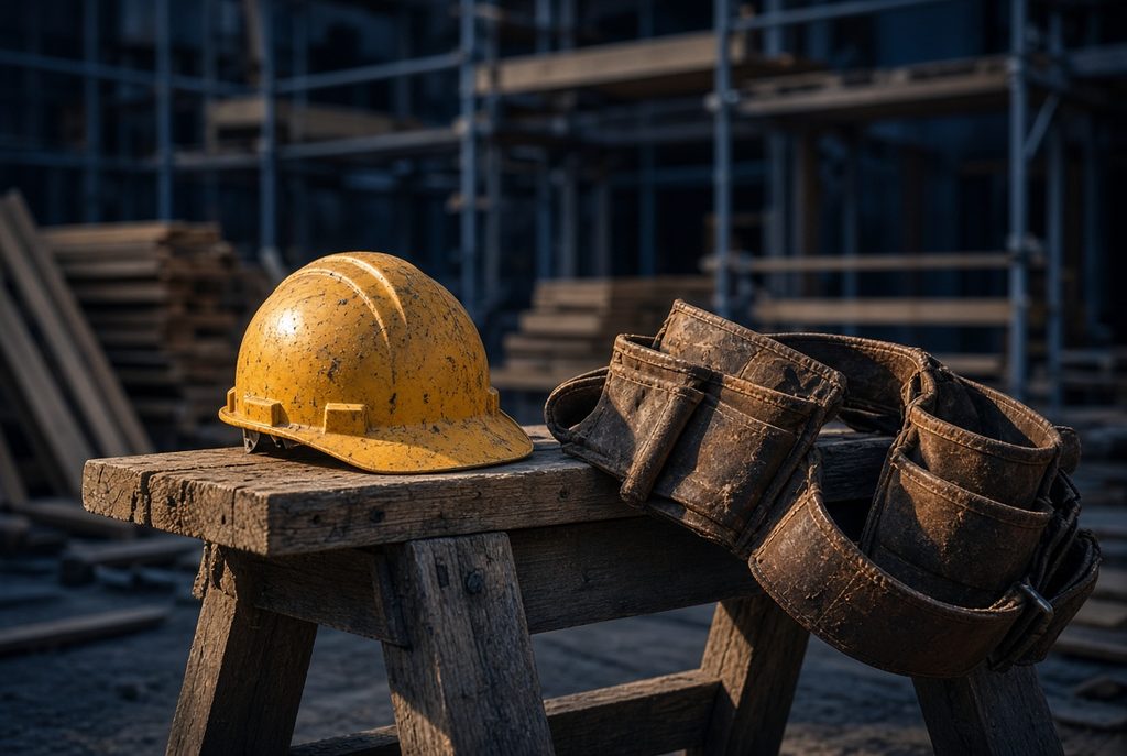 Construction tools representing a pedestrian brain injury client's lost earning capacity