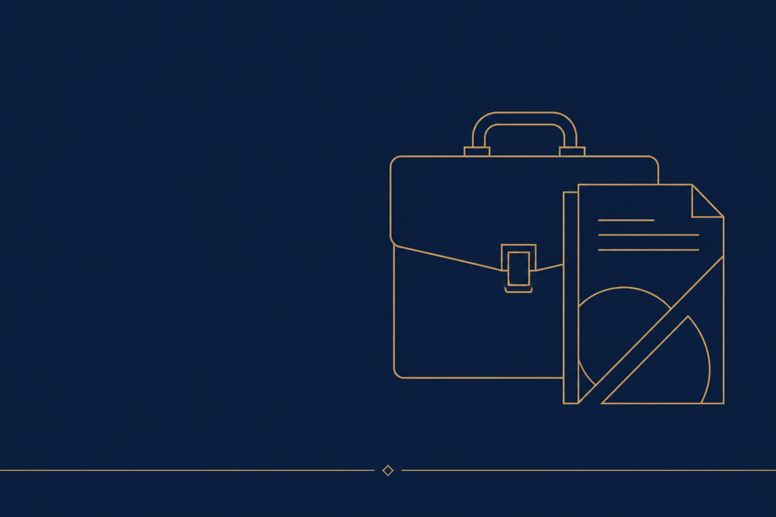 Navy and gold briefcase graphic illustrating contingency fee representation