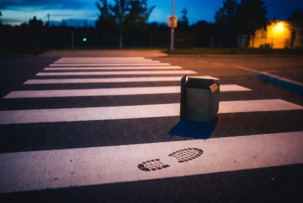 Cruce peatonal en San Francisco después del atropello de un peatón por una camioneta de reparto