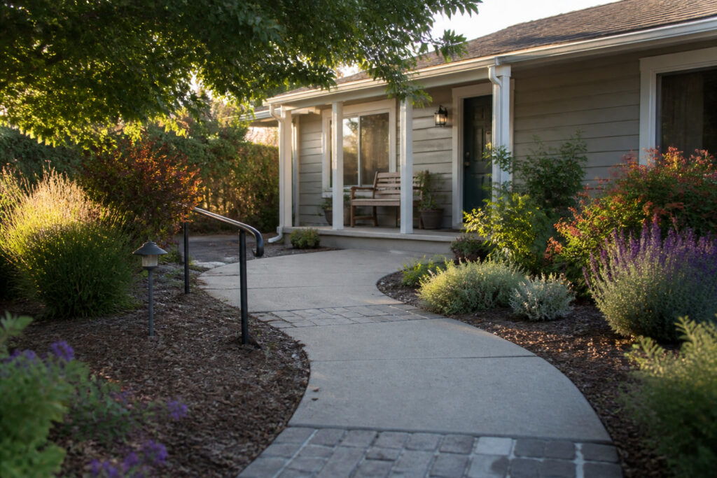 East Bay front walk with a handrail after a catastrophic hip injury