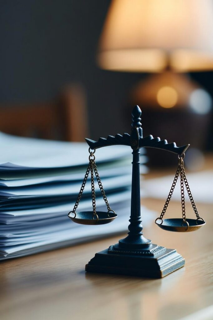 Scale of justice representing a UIM arbitration claim against an insurance company in California